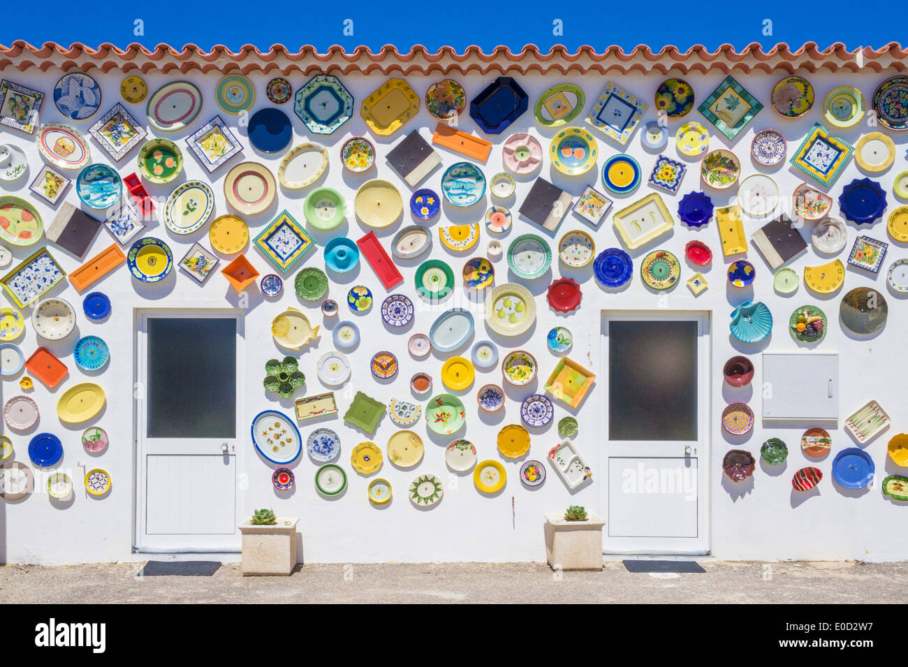 Portuguese Traditional Pottery Souvenir Shop With Plates