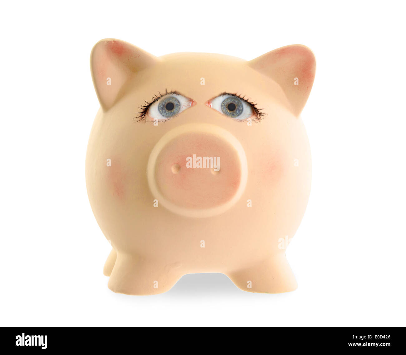 Ceramic piggy bank with human eyes concept of humor Stock Photo Alamy