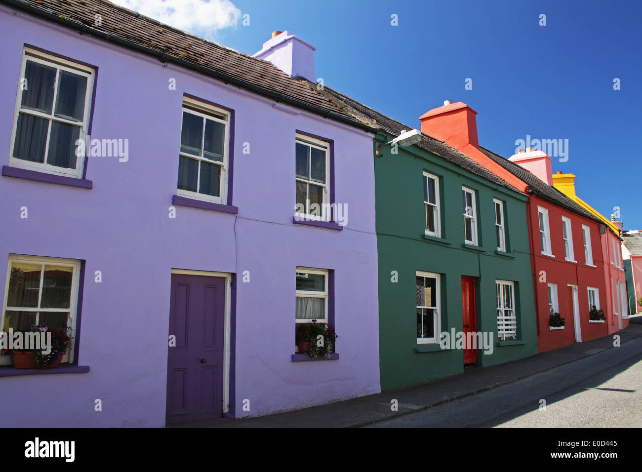 Painted houses; Eyeries, County Cork, Ireland Stock Photo Alamy