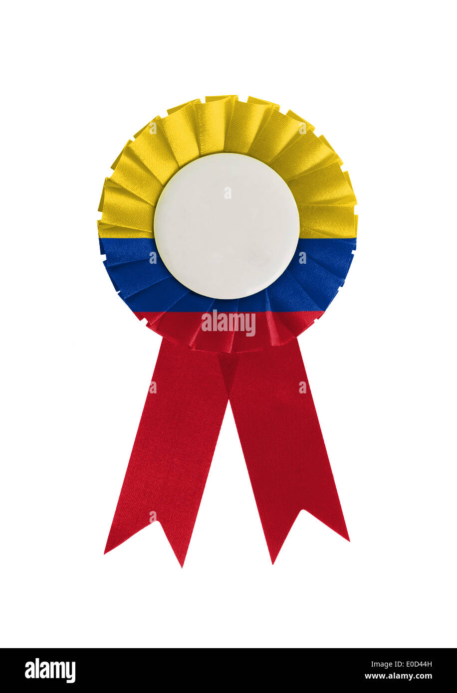 Award ribbon isolated on a white background  Colombia Stock Photo