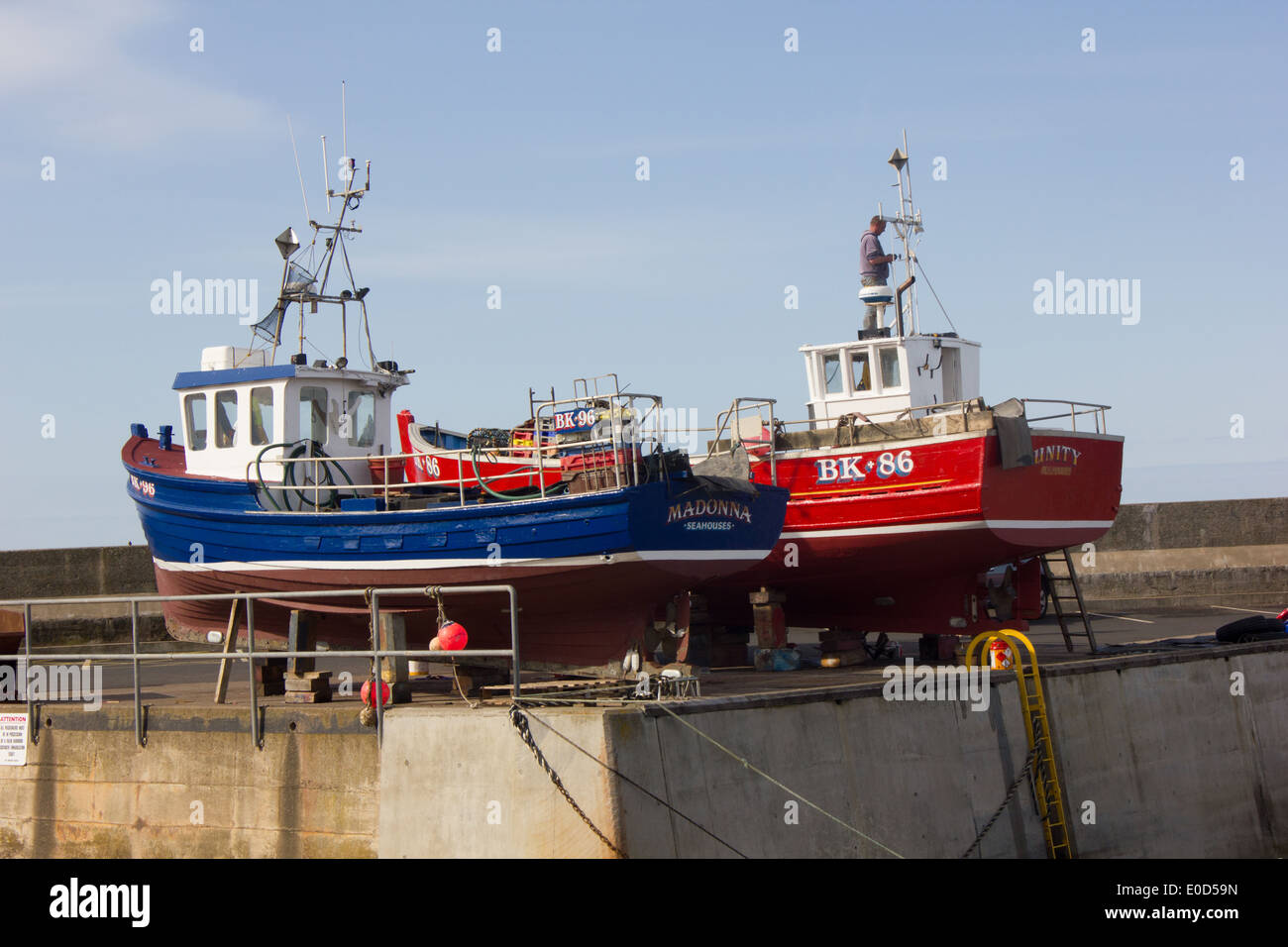 Fishing boats at Seahouses harbour Northumberland UK Stock Photo - Alamy