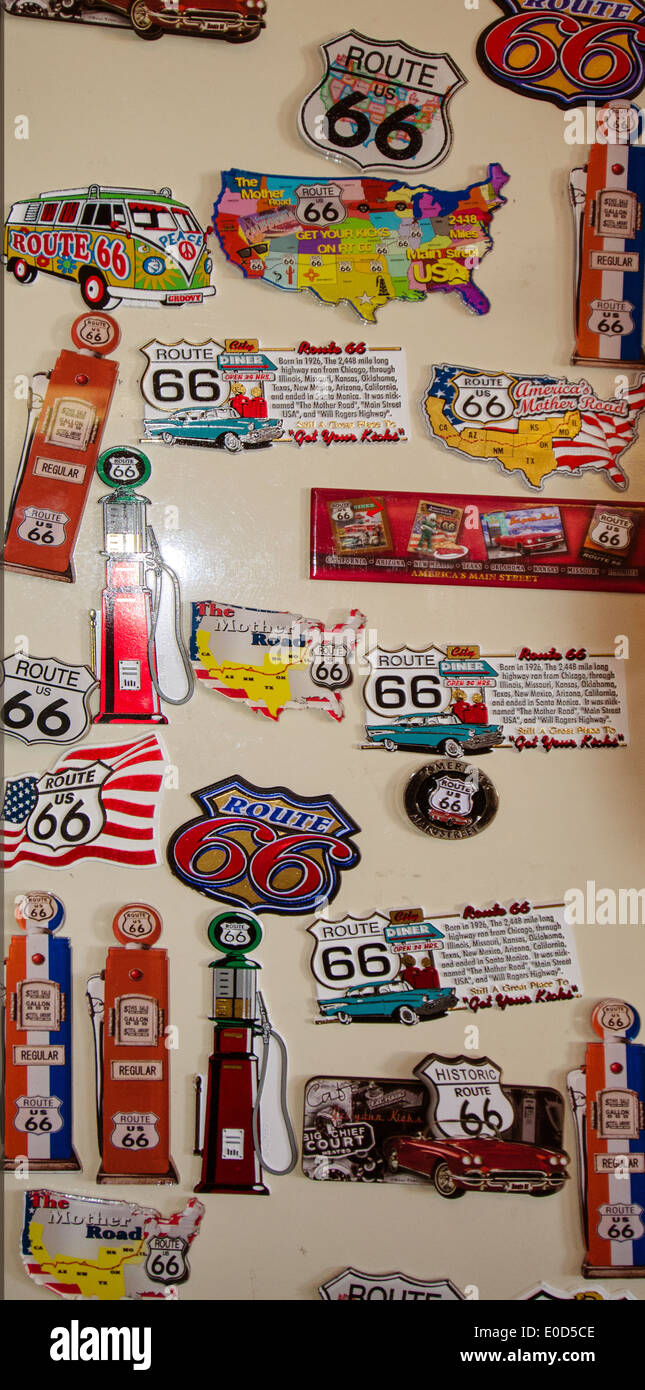 Exhibit in the Route 66 Hall of Fame and Museum in Pontiac, Illinois, a town along Route 66. Stock Photo