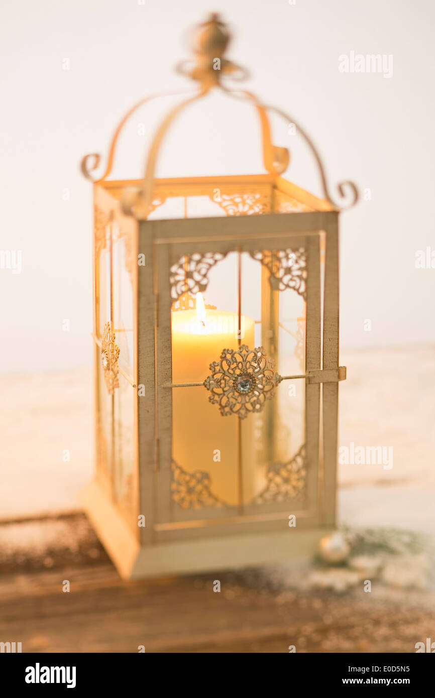 Candle in lantern Stock Photo Alamy