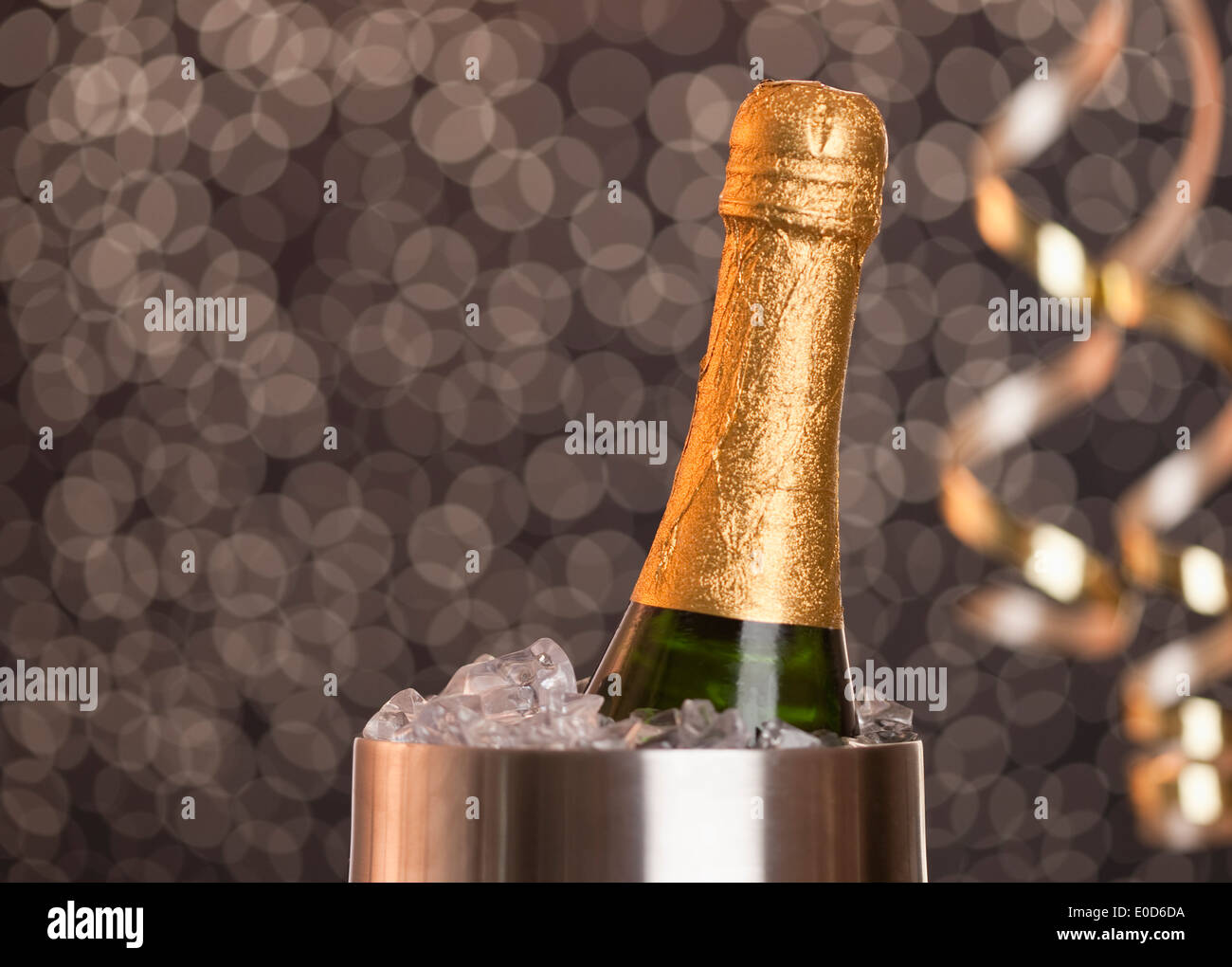 Champagne bottle in ice bucket Stock Photo Alamy