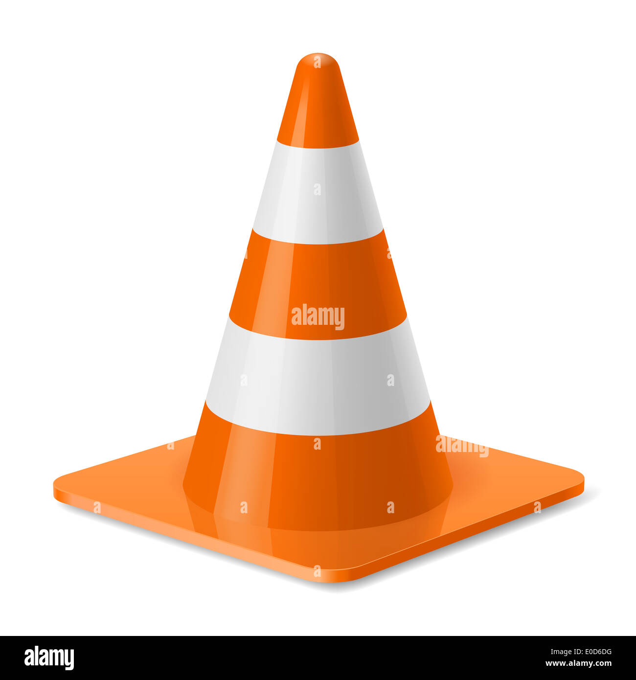 White and orange traffic pylon. Safety sign used to prevent accidents