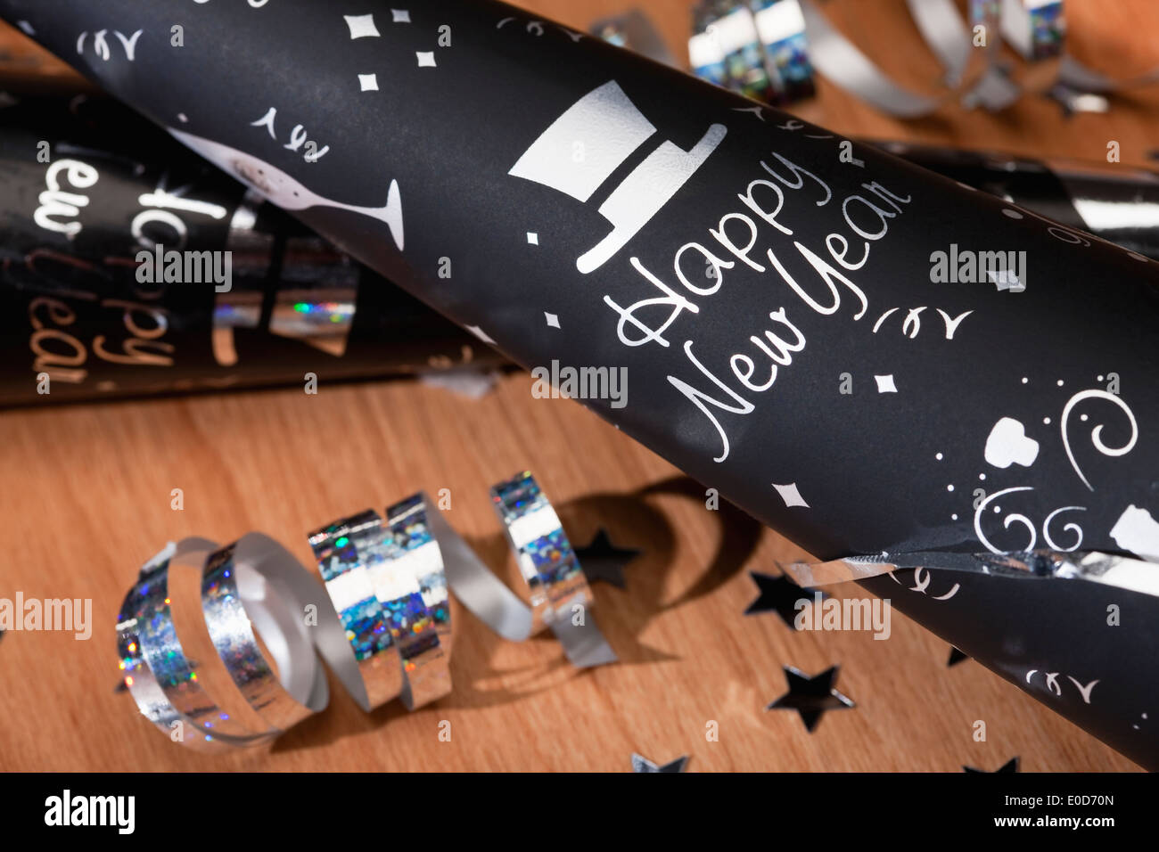 Black party horn blowers Stock Photo - Alamy