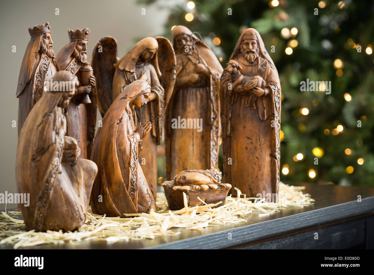 Close up of nativity scene Stock Photo