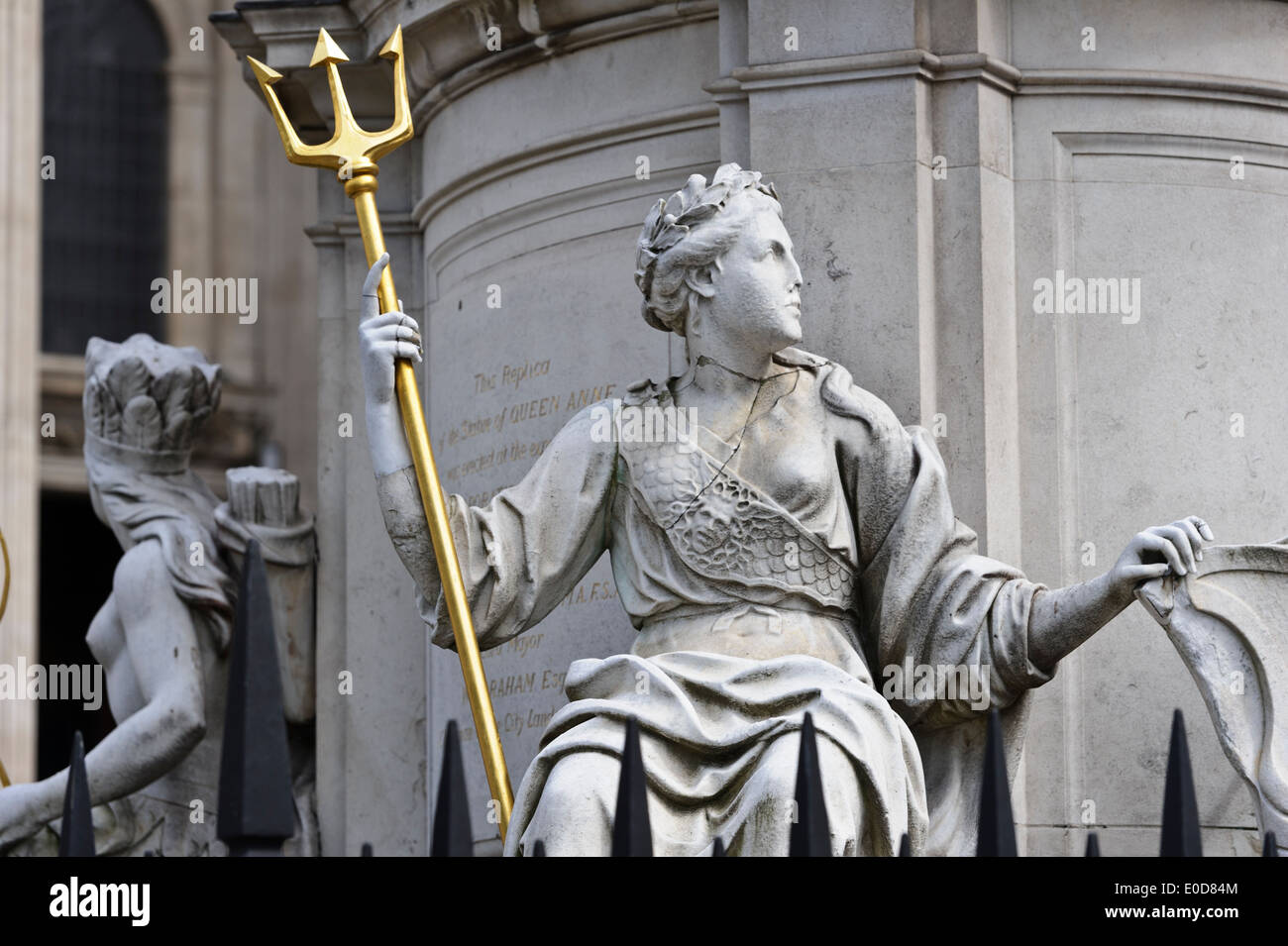 Britannia statue by Queen Anne at St Paul's Cathedral, London, United