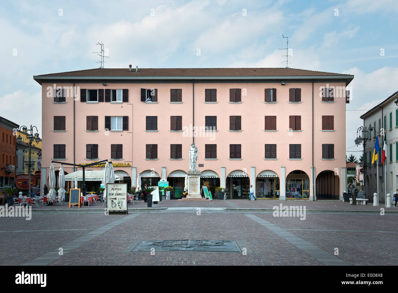 Italy, Emilia Romagna, Brescello, Square Matteotti Stock Photo