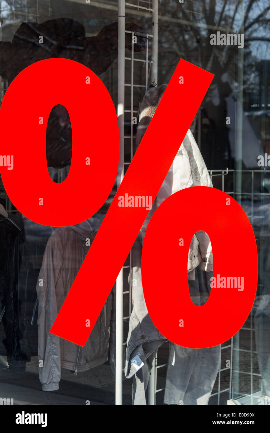 Retail trade, price reduction in percent, symbolic photo for cheap