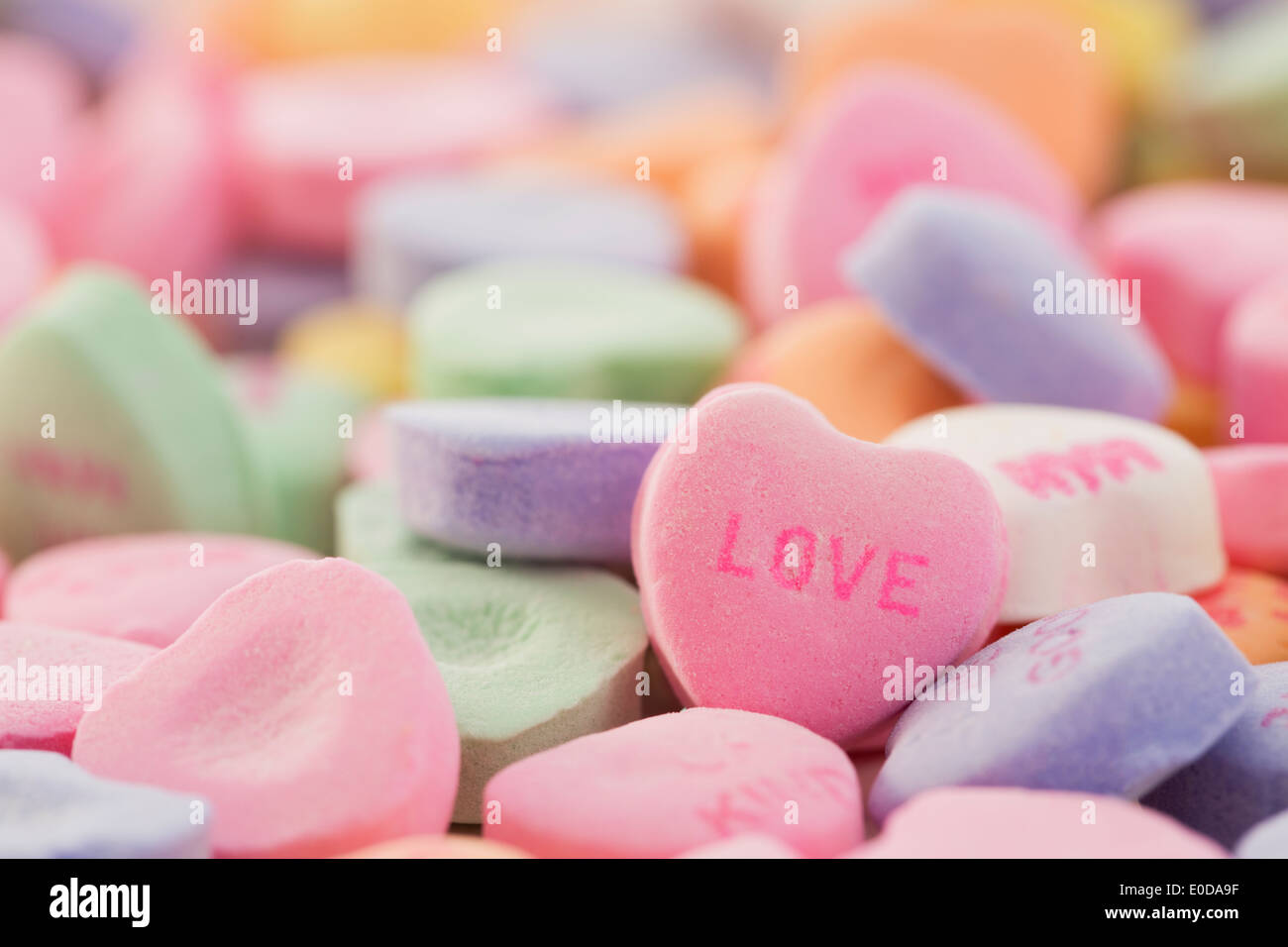 Heart shaped candies Stock Photo