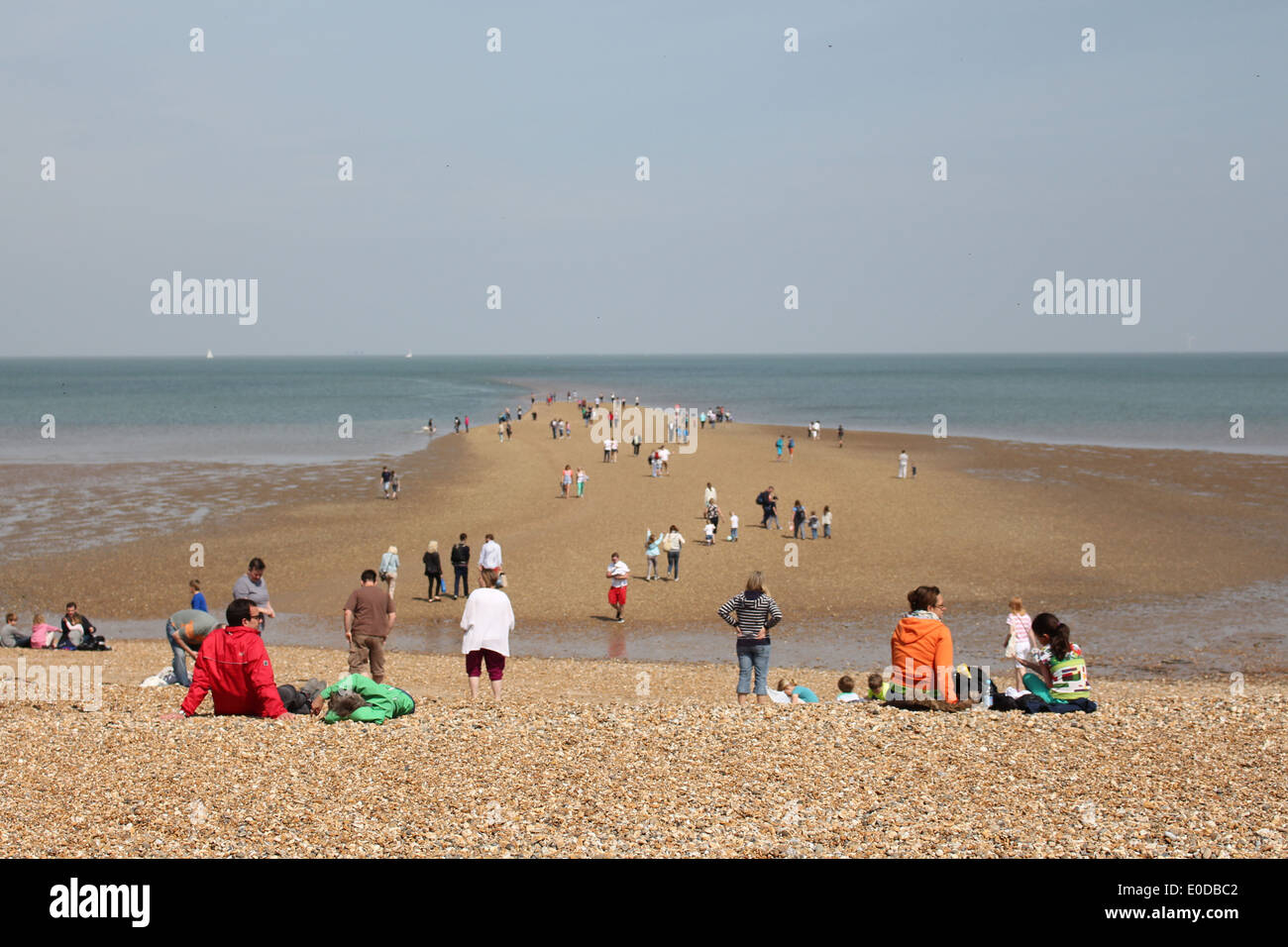 Whitstable Beach Kent Shingle Pebble Bank Holiday Stock Photo Alamy