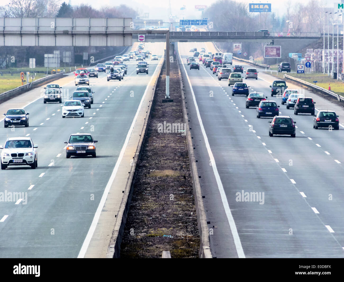 The west highway A1 with the knot Linz (Haid-Ansfelden). One of the  meistbnefahrenen streets of Austria, Die Westautobahn A1 bei Stock Photo -  Alamy