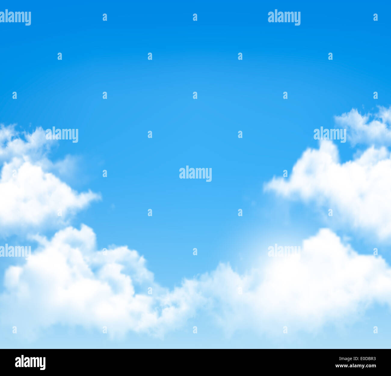 Background with blue sky and clouds. Vector Stock Photo - Alamy
