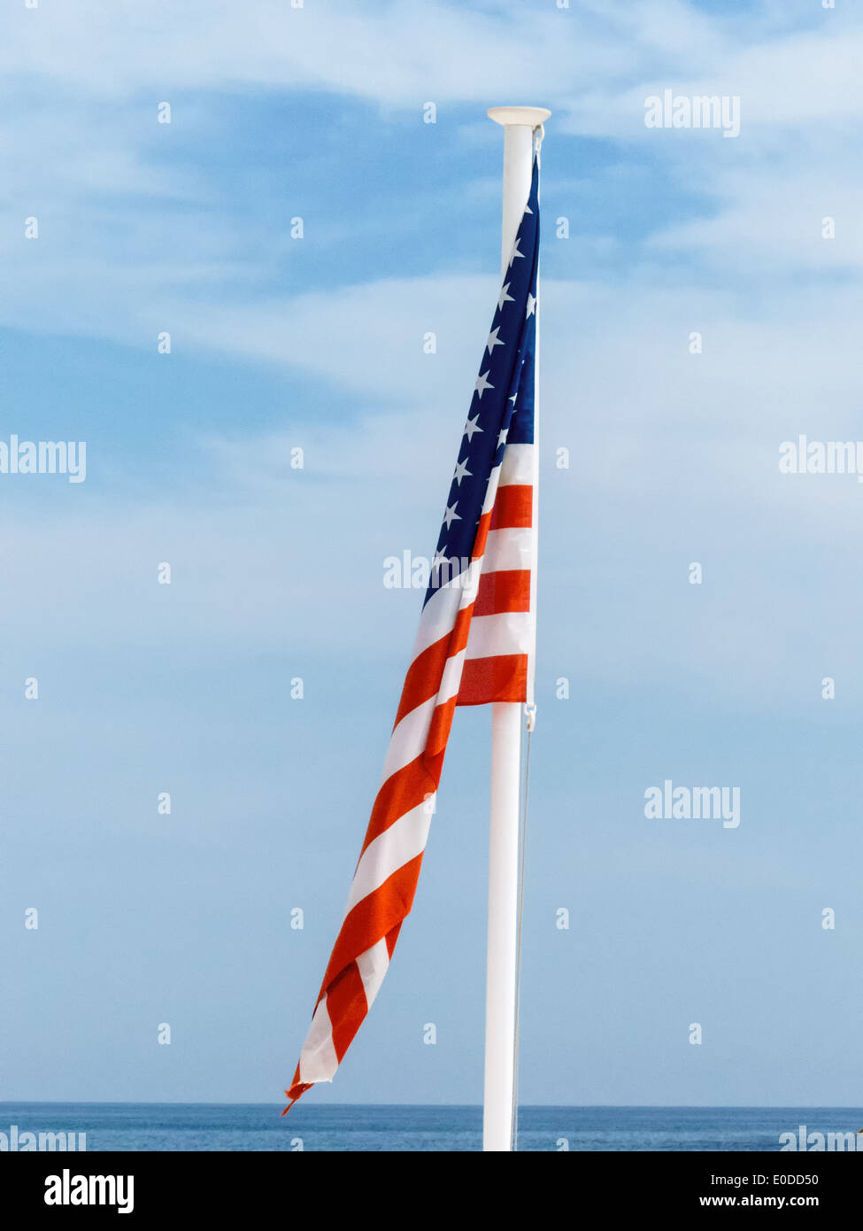 National flag of the USA, symbolic photo for patriotism, sovereignty, crisis, Nationalfahne der USA, Symbolfoto fuer Patriotismu Stock Photo