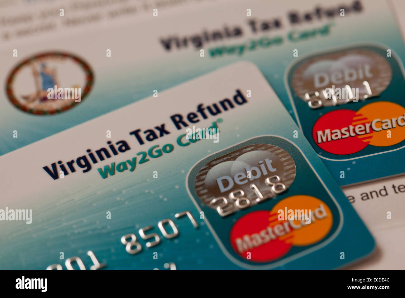 virginia-state-income-tax-refund-debit-card-stock-photo-alamy