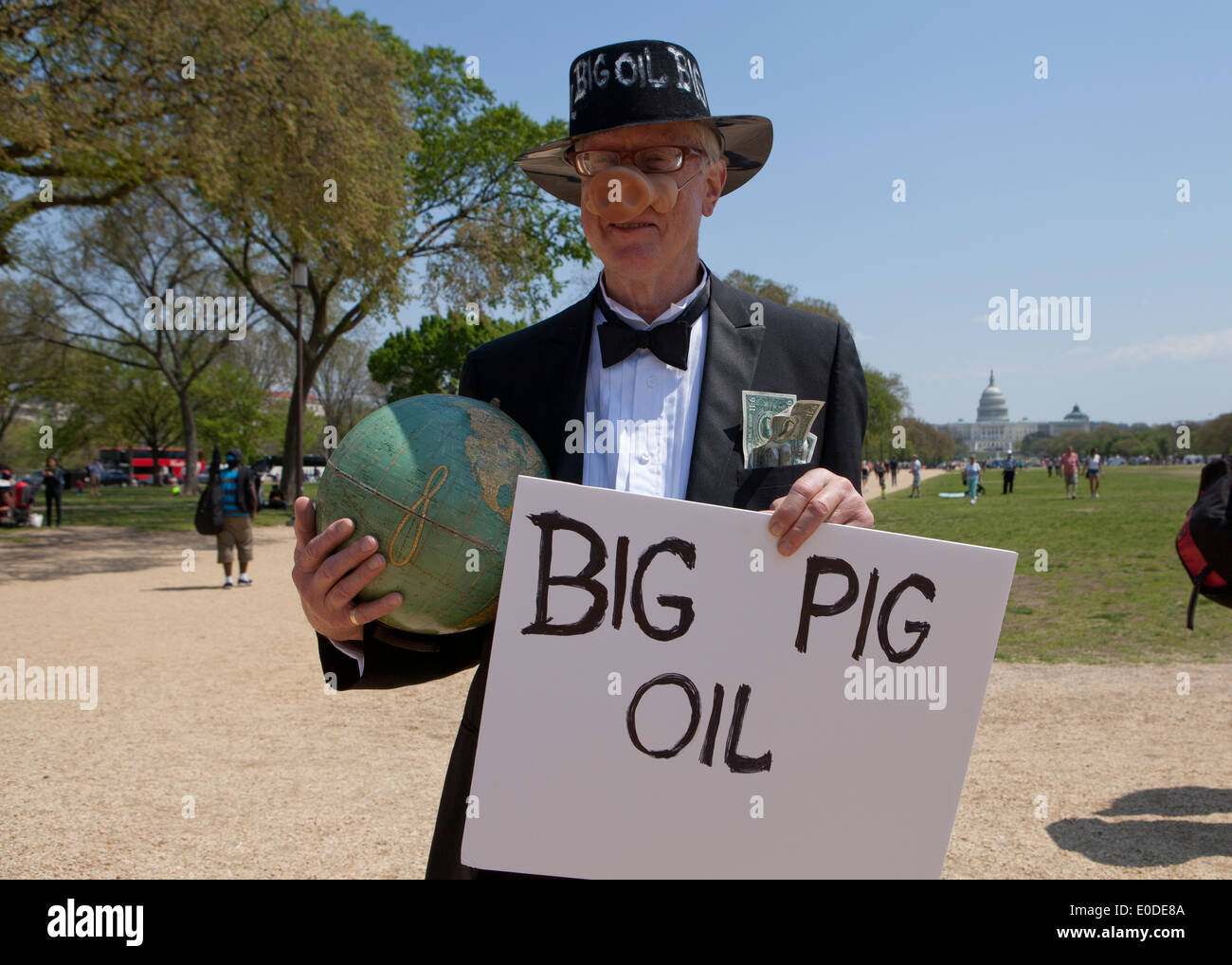 Climate activist rallying against Keystone XL Pipeline - Washington, DC USA Stock Photo