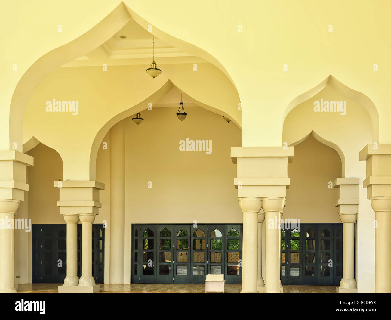 Arcs at the entrance of a newly built mosque in Cotobato, Southern Philippines Stock Photo