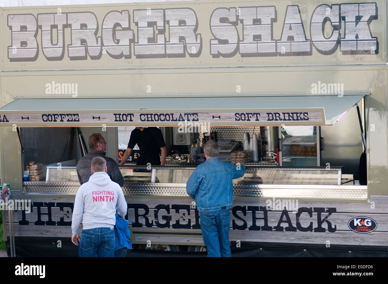 burger van vans burgers food fast catering trailer trailers event events  Stock Photo - Alamy