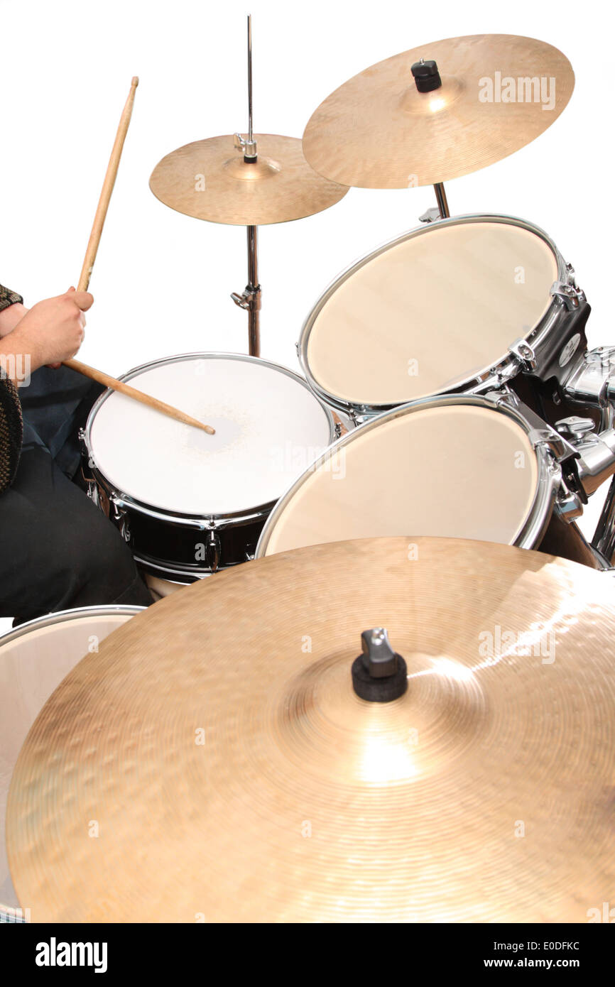 Drum and bass set in closeup Stock Photo Alamy