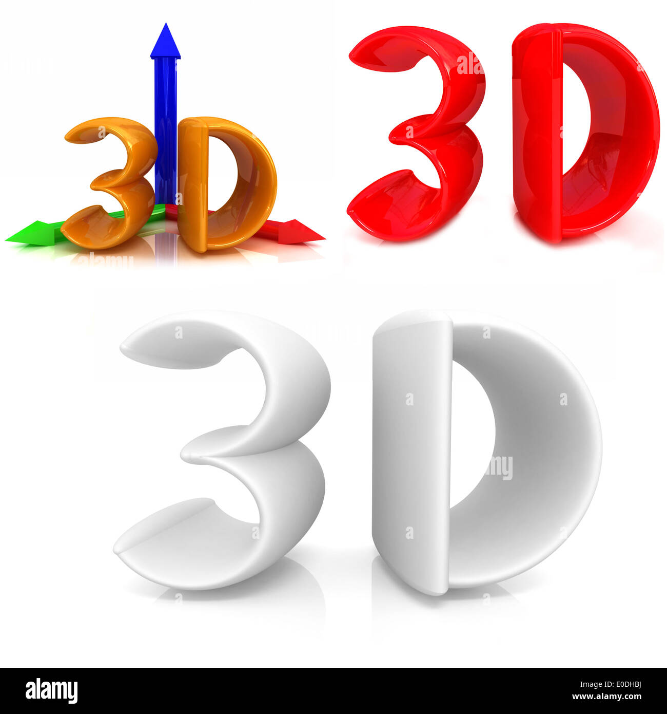 3d text on a white background Stock Photo - Alamy