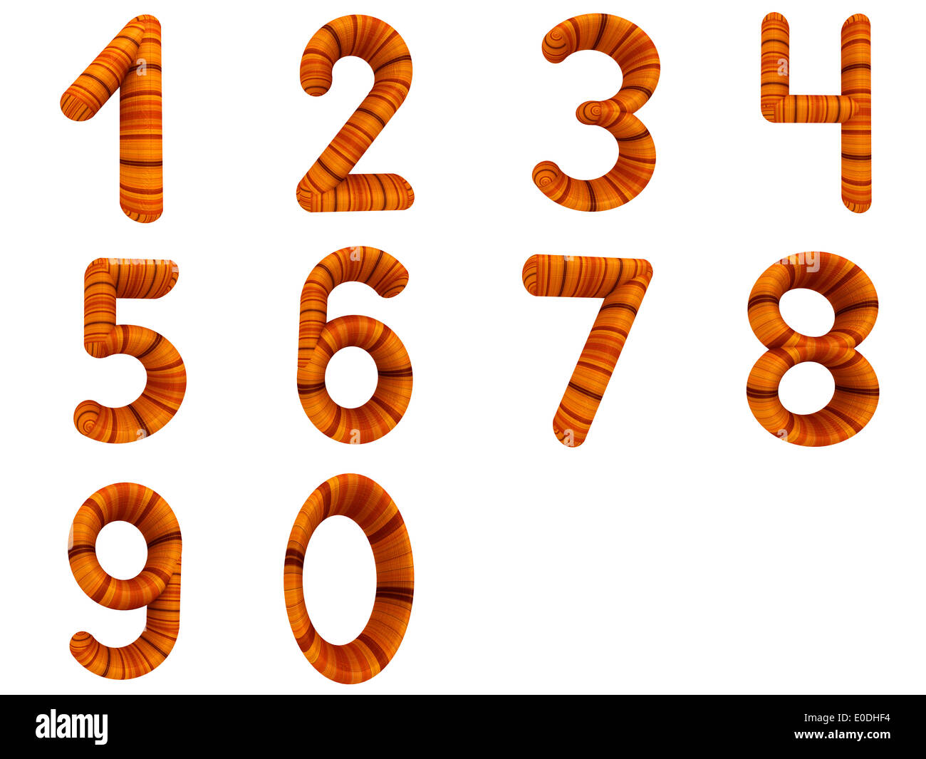 Wooden numbers set on a white background Stock Photo - Alamy