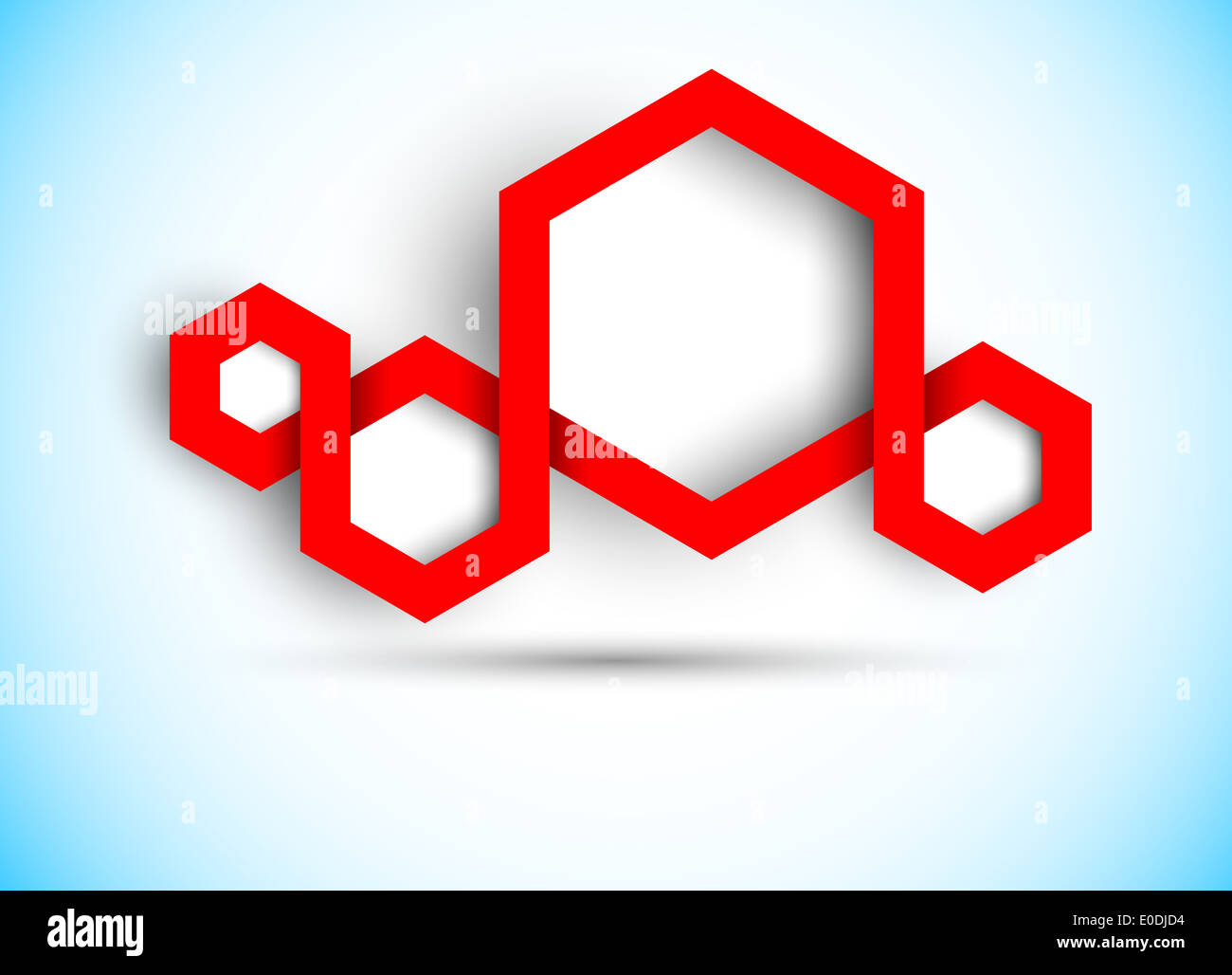Abstract background with hexagons in red color Stock Photo - Alamy