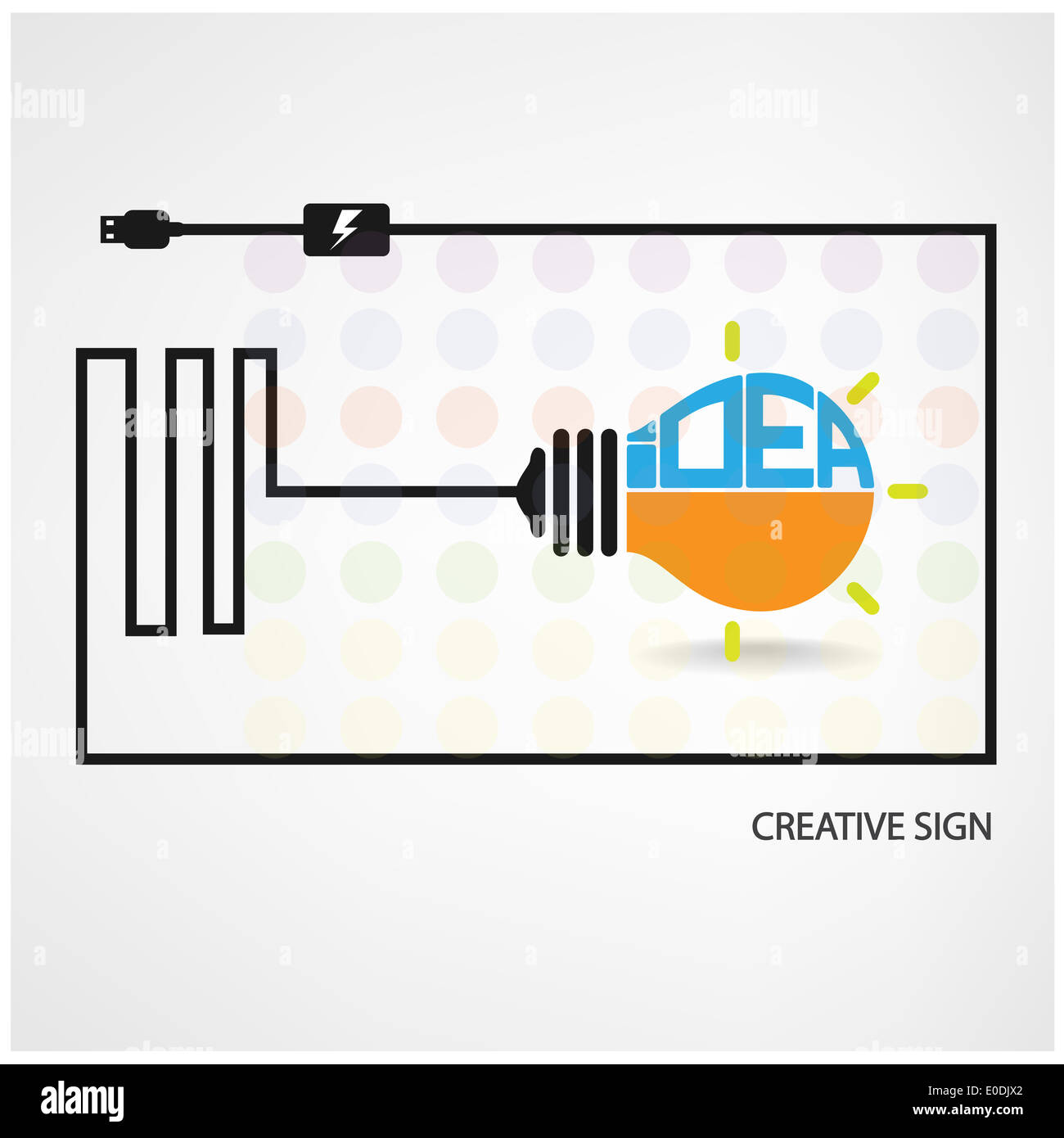 creative light bulb symbol ,saving sign,ideas concepts,business background. Stock Photo