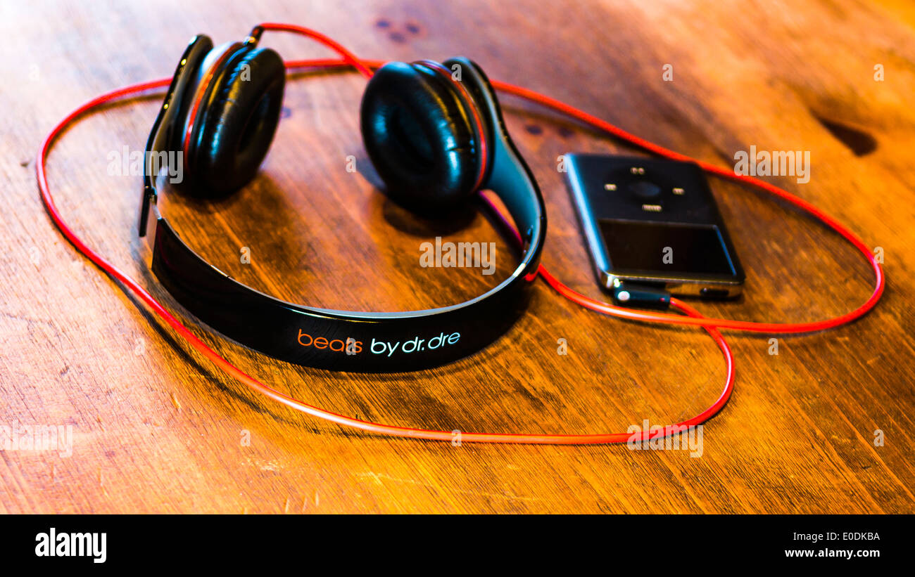 Beats Headphones by Dr Dre with Apple Ipod Stock Photo