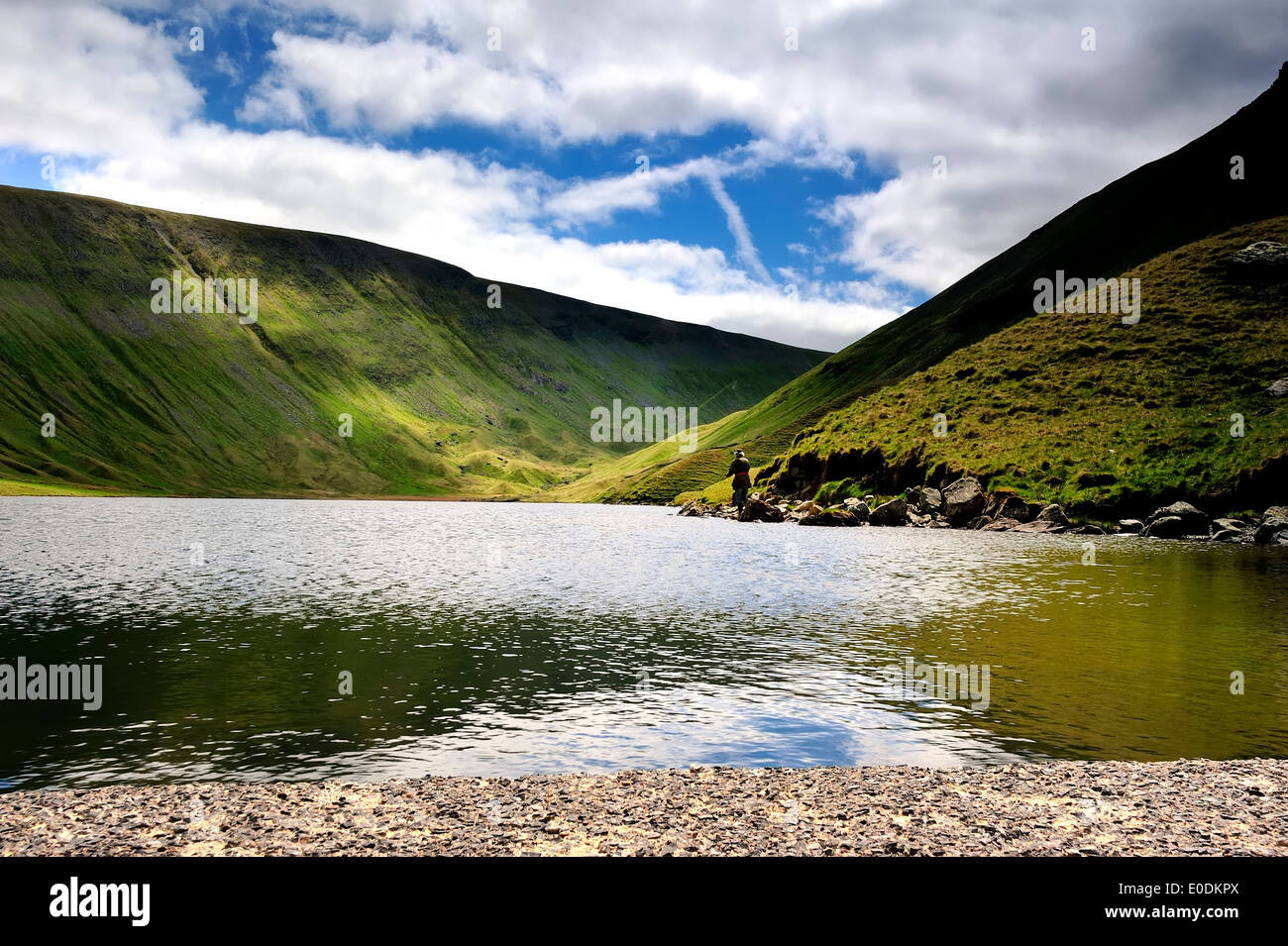 Fly Fishing on Hayeswater Stock Photo