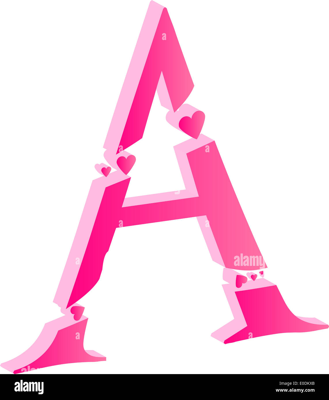 3D Alphabet Letter A Love Concept Vector Stock Photo - Alamy