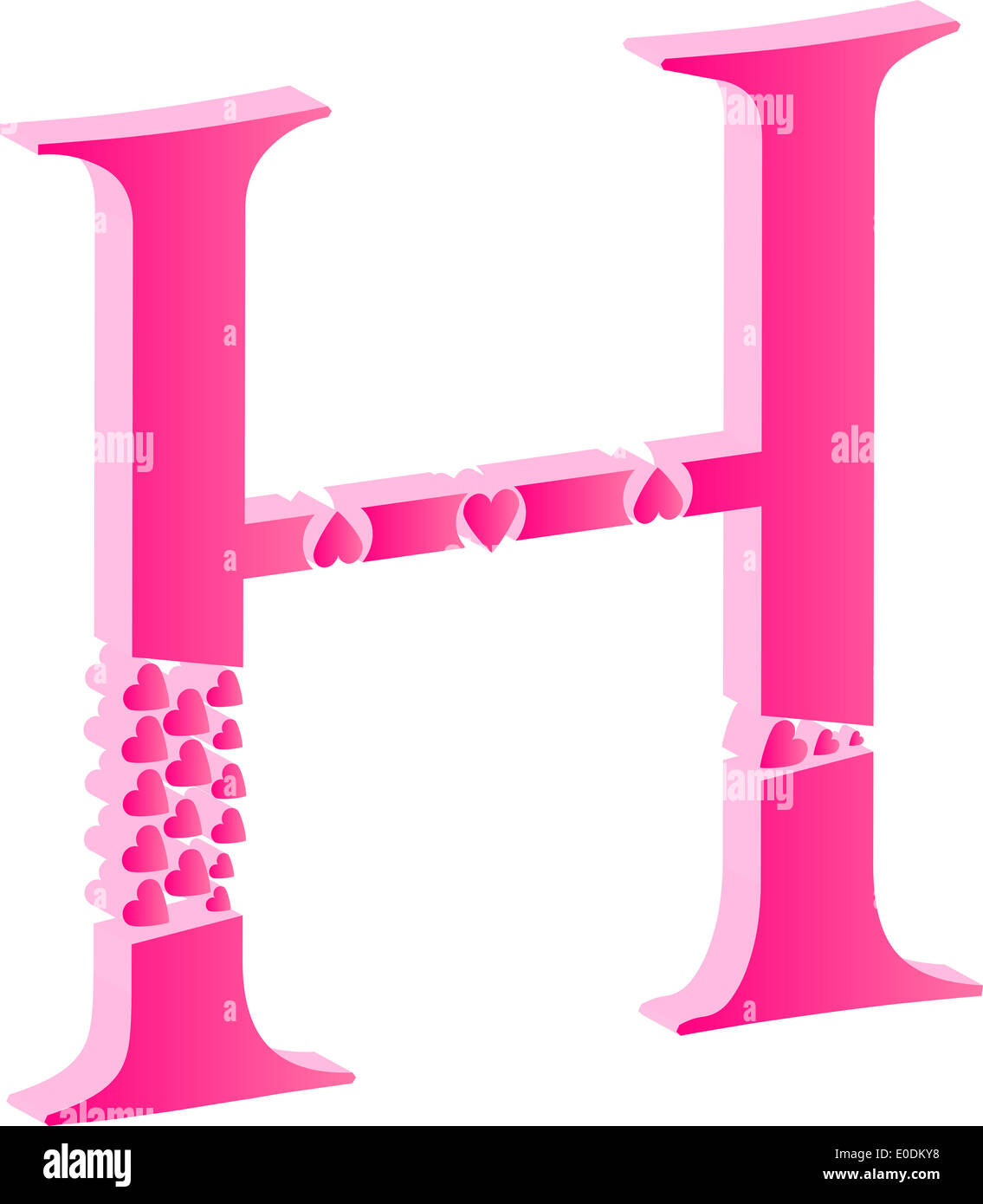 3D Alphabet Letter H Love Concept Vector Stock Photo - Alamy
