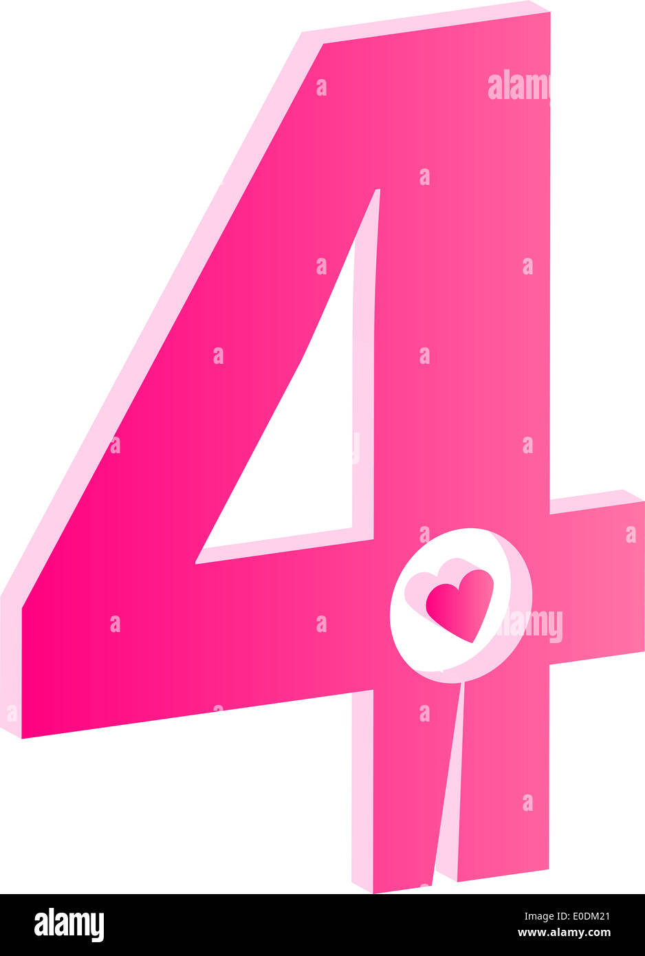 3D Number 4 Love Concept Stock Photo - Alamy