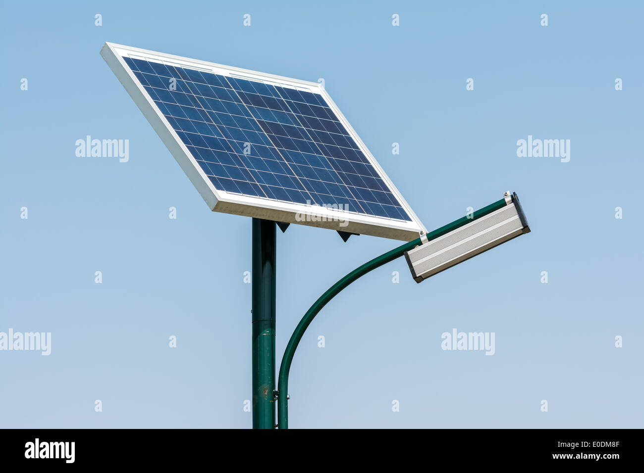 Modern Public Light Post Powered By Solar Energy Stock Photo