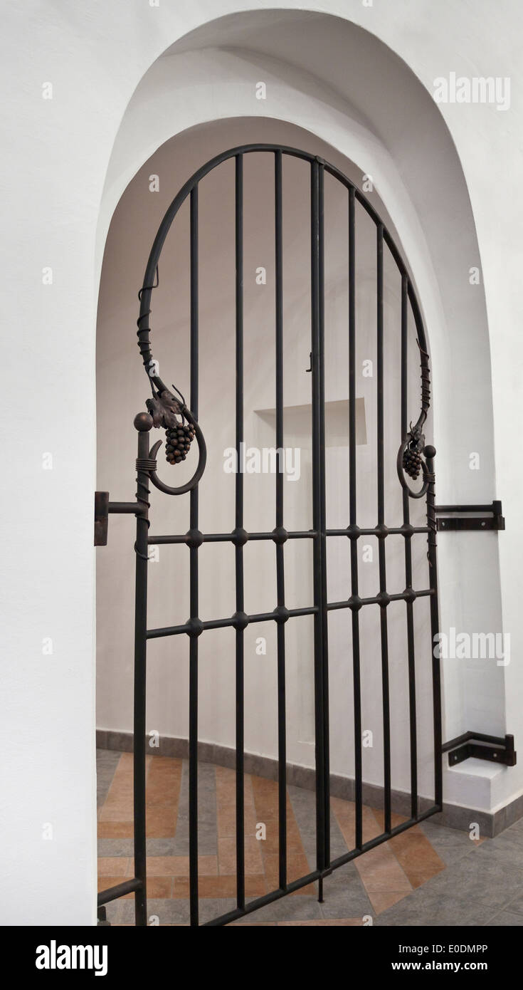 wrought iron doors with decorative elements Stock Photo
