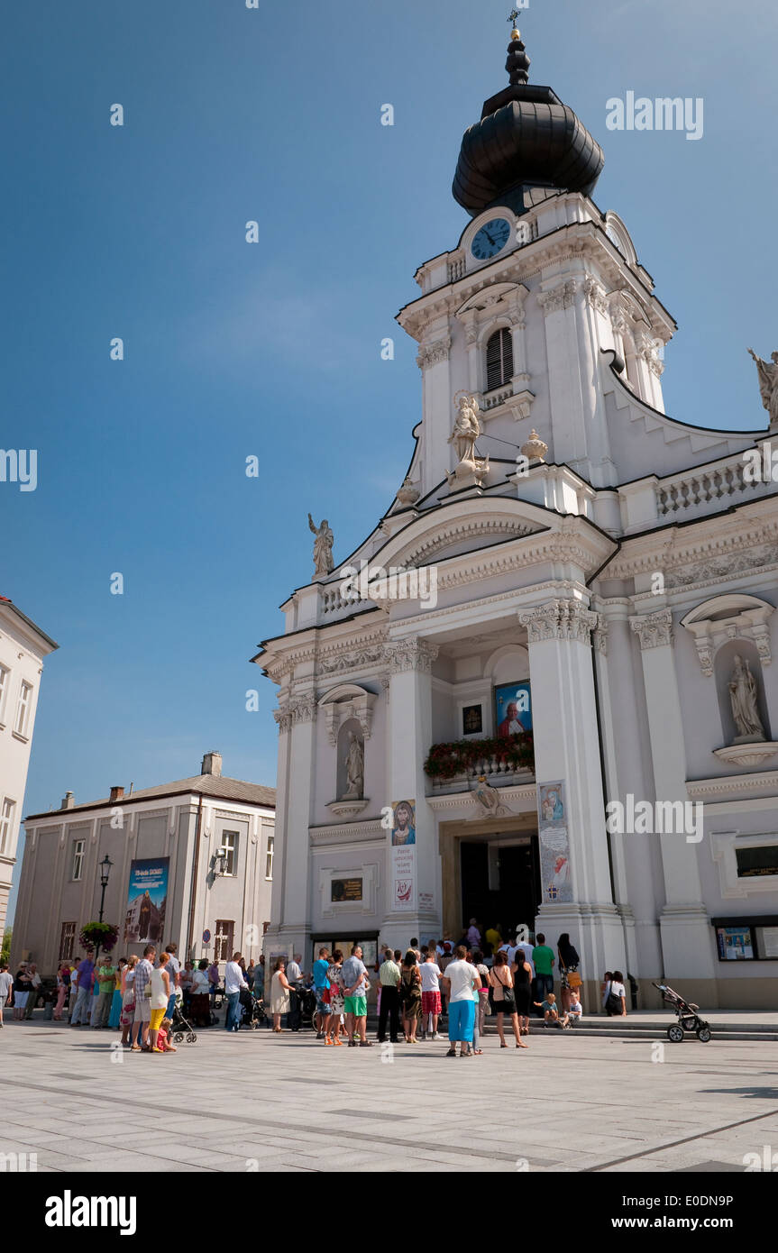 Sunday mass in Basilica of the Presentation of the Blessed Virgin Mary in Wadowice, Poland. Stock Photo