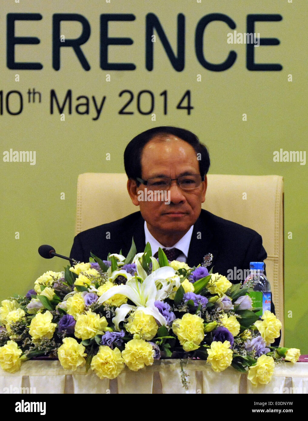 Nay Pyi Taw, Myanmar. 10th May, 2014. ASEAN Secretary-General Le Luong Minh attends the press conference after the ASEAN Foreign Ministers' Meeting in Nay Pyi Taw, Myanmar, May 10, 2014. © Wong Pun Keung/Xinhua/Alamy Live News Stock Photo