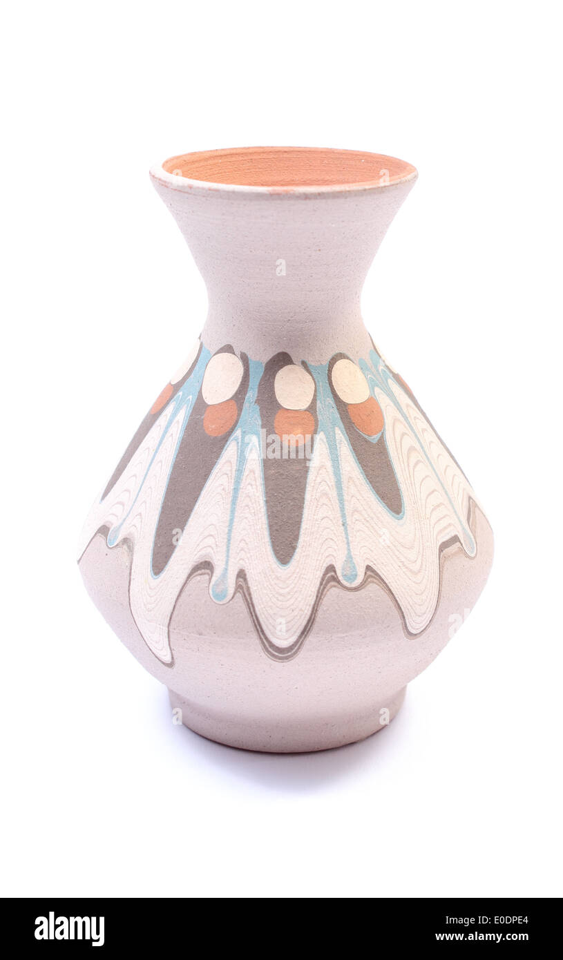 Closeup of decorative ceramic vase isolated on white background Stock ...