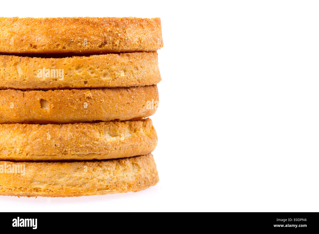 Series of round rusk, isolated on background Stock Photo - Alamy