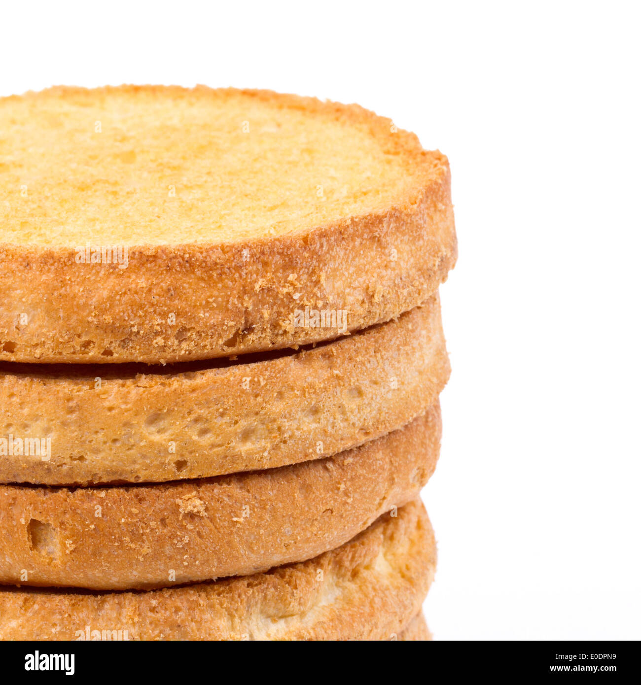 Series of round rusk, isolated on background Stock Photo - Alamy
