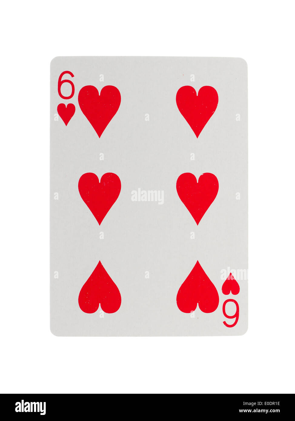 Old playing card (six) isolated on a white background Stock Photo - Alamy
