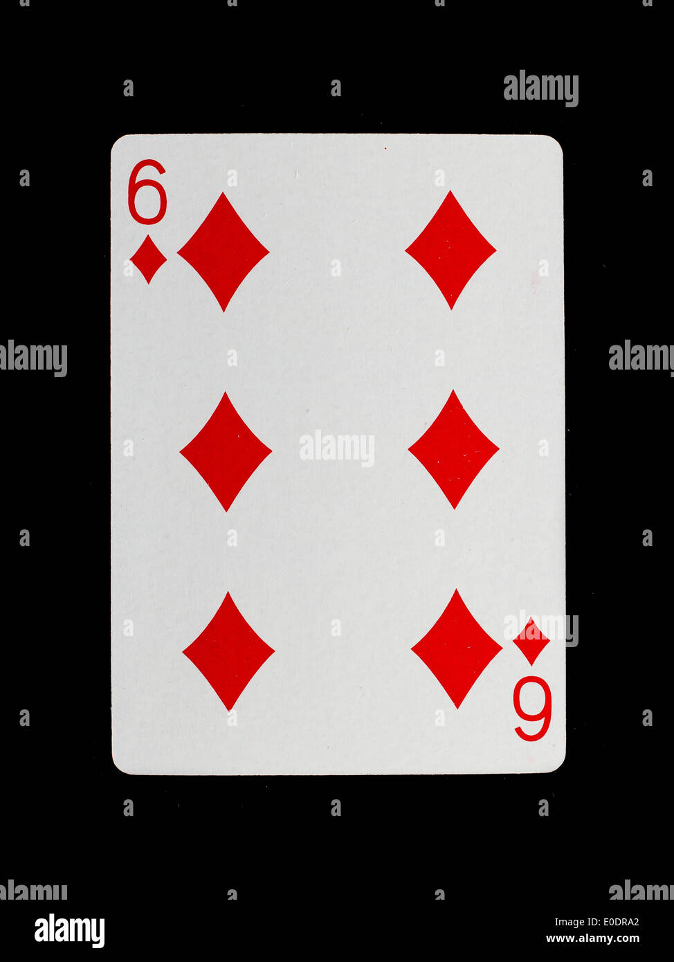 Old playing card (six) isolated on a black background Stock Photo - Alamy