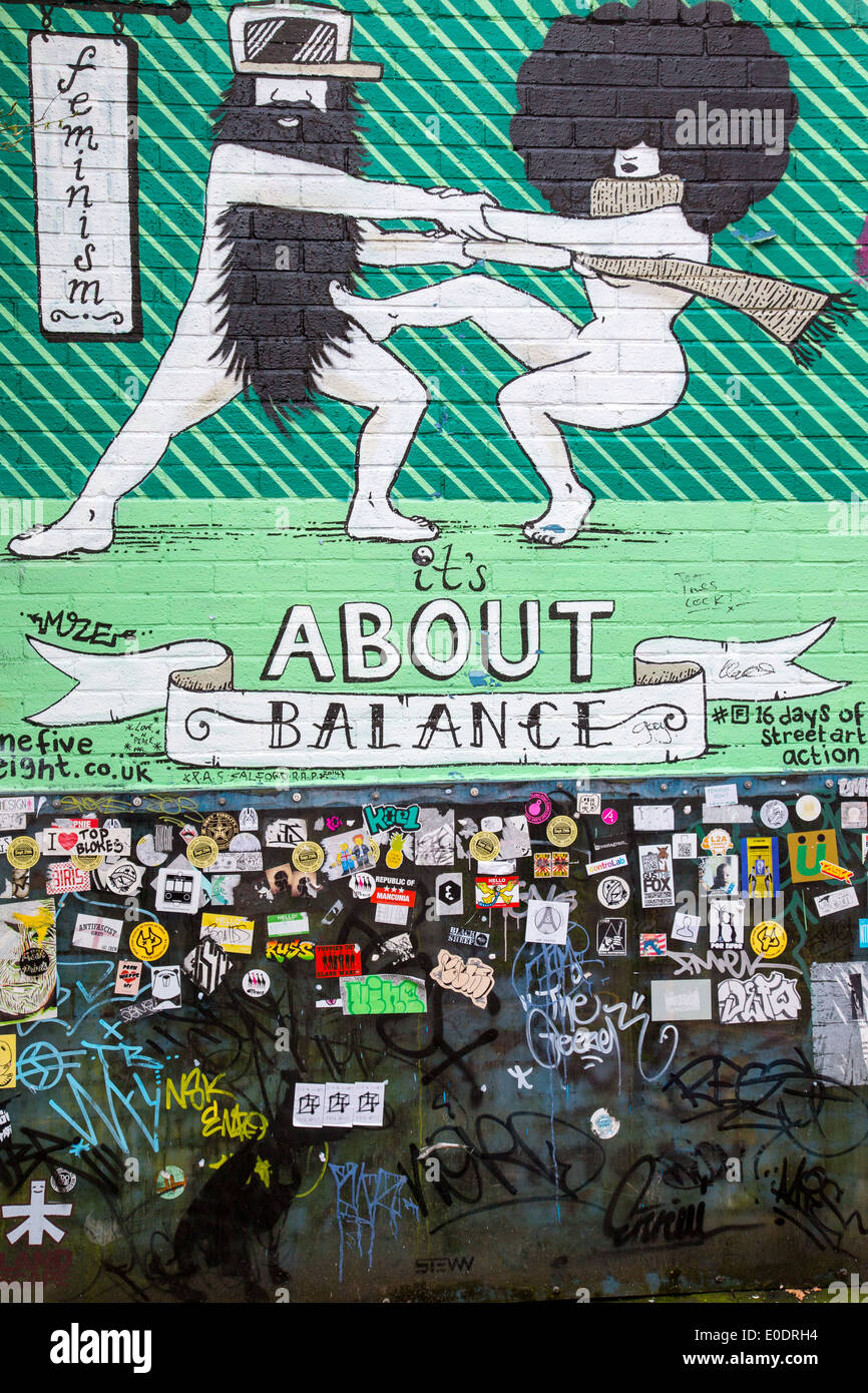 Street art in the Northern Quarter of Manchester Stock Photo Alamy