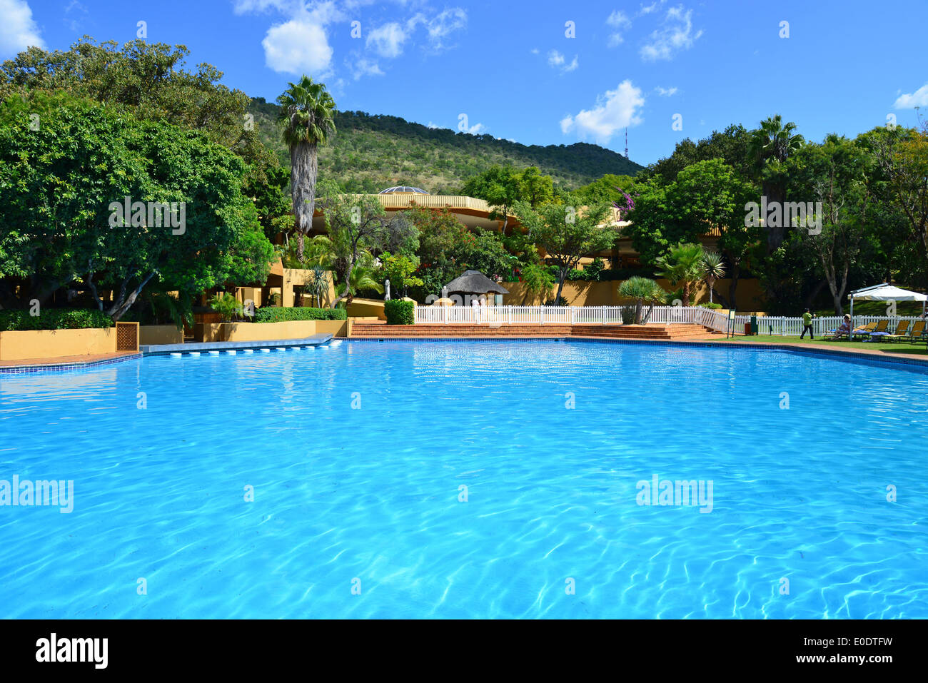 Swimming pool at The Cabanas Hotel, Sun City holiday resort, Pilanesberg, North West Province, Republic of South Africa Stock Photo