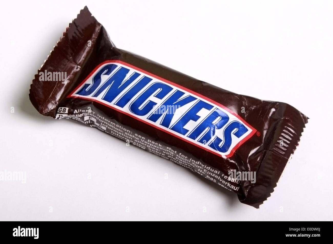 snickers chocolate bar in wrapper Stock Photo