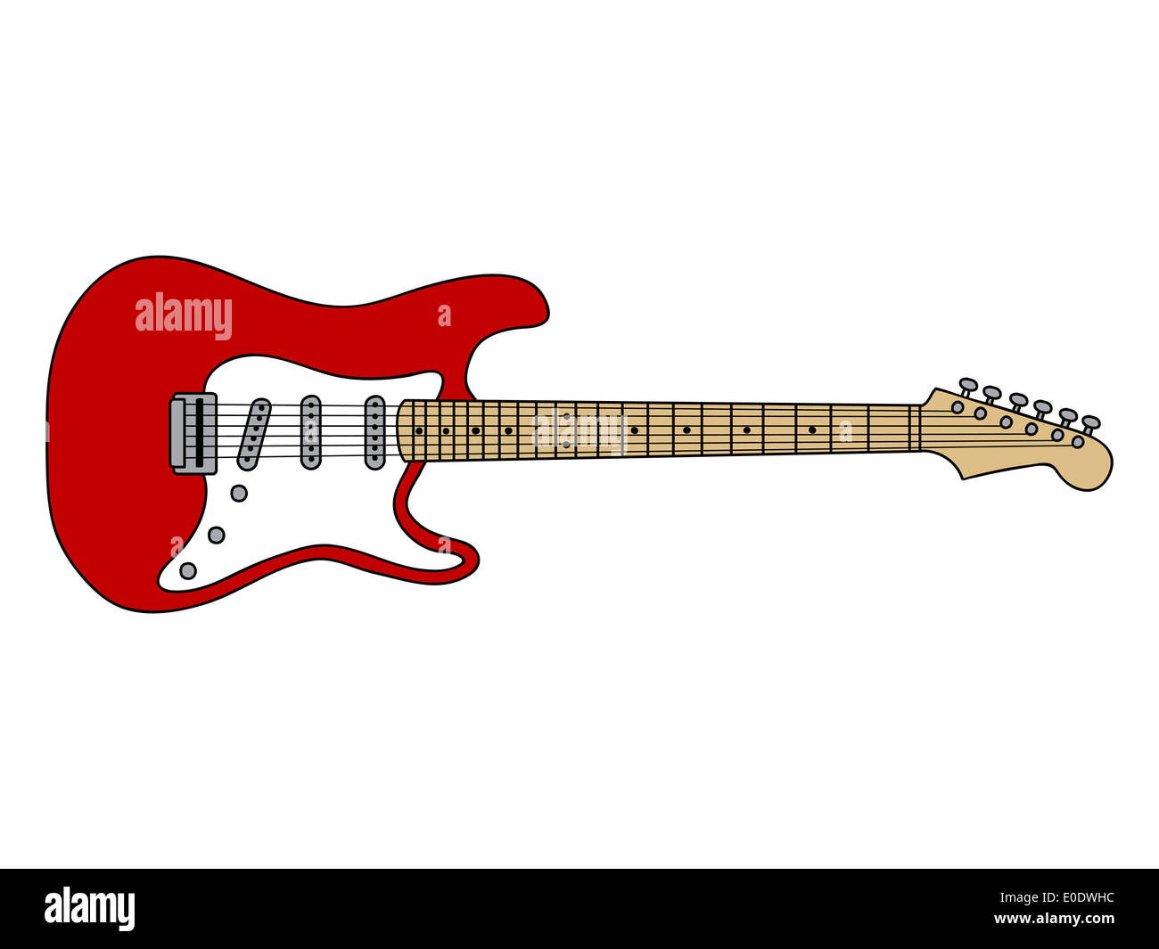 Red guitar illustration Stock Photo