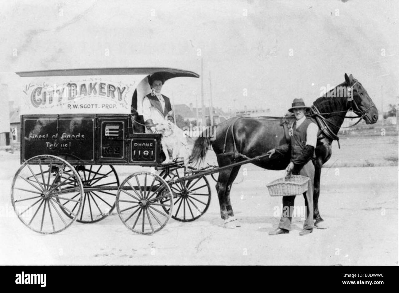City Bakery Delivery Wagon Stock Photo Alamy