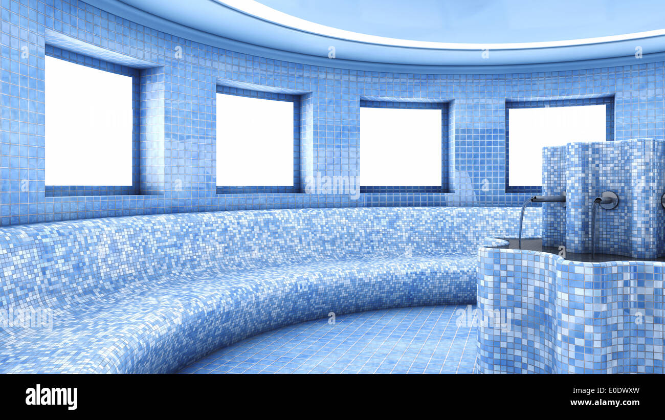 Dry Heat Treatment Room Roman Sauna Interior Stock Photo