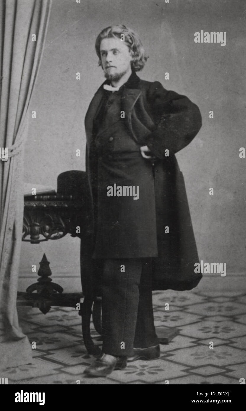 A portrait of the renowned Norwegian composer Edvard Grieg, captured ...