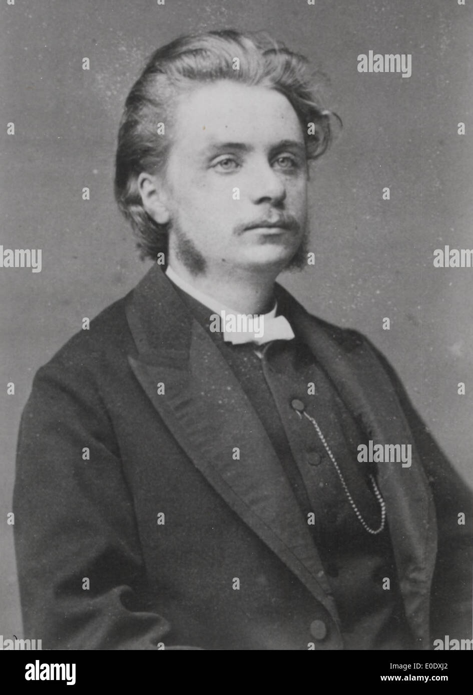 A portrait of Edvard Grieg, the famous Norwegian composer, known for ...